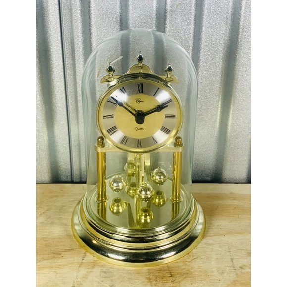 Elgin Wall Decor Vintage Elgin Quartz Domed Anniversary Clock